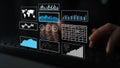 Innovative Data Visualization Interface Featuring Charts, Graphs, Maps, and Calendars for Business Analysis and Decision Royalty Free Stock Photo