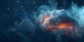Innovative Depiction of Cloud Data Storage and Emerging Technologies in the Cyber Internet Realm. Concept Cloud Computing, Data