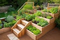 An innovative design for a raised bed in a garden created with generative AI technology Royalty Free Stock Photo