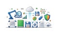 Digital Cloud Computing and Data Analytics Concept Illustration Royalty Free Stock Photo