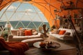Innovative Dome living garden space. Generate Ai