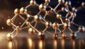 Innovative firefly zinc and bisabolol molecules showcasing advanced structural design with luminous properties in a laboratory Royalty Free Stock Photo