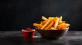 Innovative French Fries Meal With Crisp Inking And Polished Surfaces