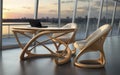 Innovative furniture pieces, highlighting multifunctional tables and unique chair designs. Generative AI