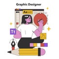 Innovative Graphic Designer. Flat vector illustration.