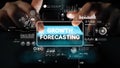 Innovative Growth Forecasting Concept with Data Analysis Charts and Digital Technology Background. Asymptotic smart data Royalty Free Stock Photo