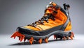 Innovative Hiking Boot with Integrated Crampons Royalty Free Stock Photo