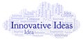 Innovative Ideas word cloud, made with text only. Royalty Free Stock Photo