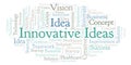 Innovative Ideas word cloud, made with text only. Royalty Free Stock Photo