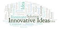 Innovative Ideas word cloud, made with text only. Royalty Free Stock Photo
