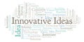 Innovative Ideas word cloud, made with text only. Royalty Free Stock Photo