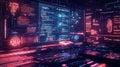 Innovative Incubator Workspace with Cascading Matrices of Code and Levitating Interface Elements