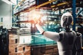Innovative industry robot working in warehouse for human labor replacement Royalty Free Stock Photo