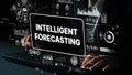 Innovative Intelligent Forecasting Technology Concept with Data Visualization and Analysis Tools in a Modern Workspace Royalty Free Stock Photo