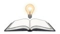 Open Book with Lightbulb Idea Concept Illustration Royalty Free Stock Photo