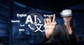 Innovative Language Translation Solutions with AI Technology in a Virtual Reality Environment XDMCP Royalty Free Stock Photo