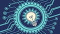 Innovative lightbulb gear mechanism for creative tech solutions, vector design Generative AI Royalty Free Stock Photo