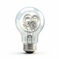 Innovative Lightbulb with Internal Gears Concept. Generative ai Royalty Free Stock Photo