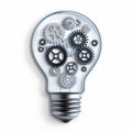 Innovative Lightbulb with Internal Gears Concept. Generative ai Royalty Free Stock Photo