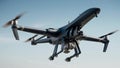 High-tech military drone with artificial intelligence