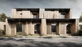 Innovative modular townhouses redefine the landscape of minimalist Royalty Free Stock Photo