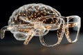 Innovative Neural Network Concept with Futuristic Glasses and Digital Brain for AI Visualization Generative AI Royalty Free Stock Photo