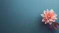 Innovative Page Design: Single Pink Flower On Blue Background