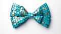 Innovative Pop Art Blue Bow With Metallic Tile And Gold Blocks