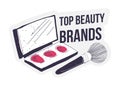 Best cosmetic brands, top quality shades palette Royalty Free Stock Photo