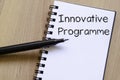 Innovative programme write on notebook Royalty Free Stock Photo