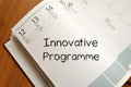 Innovative programme write on notebook Royalty Free Stock Photo