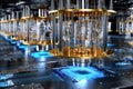 Innovative quantum computer technology showcased in a futuristic lab environment Royalty Free Stock Photo