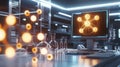 Innovative research facility showcasing molecular interactions sci-tech lab high-tech environment digital perspective Royalty Free Stock Photo