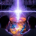 Innovative research: Powering future technology with laboratory energy synthesis Royalty Free Stock Photo