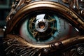Innovative Robot eye steampunk. Generate Ai Royalty Free Stock Photo
