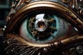 Innovative Robot eye steampunk. Generate Ai