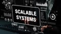 Innovative Scalable Systems Concept with Futuristic Digital Displays and Data Visualization Elements for Technology Royalty Free Stock Photo
