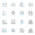 Innovative school linear icons set. Creativity, Futuristic, Collaboration, Exploration, Problem-solving, Technology