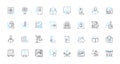 Innovative school linear icons set. Creativity, Futuristic, Collaboration, Exploration, Problem-solving, Technology