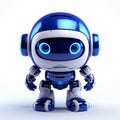 Innovative Small Blue Robot With Distinctive Character Design