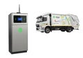 Smart waste management system with automated garbage truck for modern cities Royalty Free Stock Photo