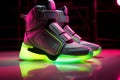 Innovative Sneaker neon futuristic. Generate Ai