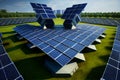 innovative solar panels in the open area illustration Generative AI