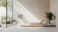 Futuristic spa treatment room featuring advanced AI devices and holographic displays for personalized skincare on