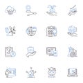 Innovative startup line icons collection. Disruptive, Cutting-edge, Game-changing, Trailblazing, Forward-thinking