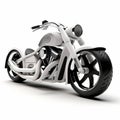 Innovative Steelpunk Motorcycle: White Background, Black And White Realism