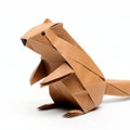 Innovative Techniques: Brown Origami Beaver With Native Australian Motifs