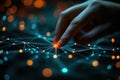 Innovative technology interaction digital workspace abstract image futuristic environment close-up view connectivity