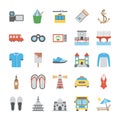 Flat Icons Set of Travel Royalty Free Stock Photo