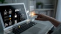 Innovative Touchscreen Interface for Digital Security Solutions with Graphical Data Presentation and Cloud Connectivity Royalty Free Stock Photo